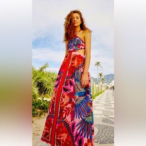 NWT Farm Rio macaw scarf dress Size M